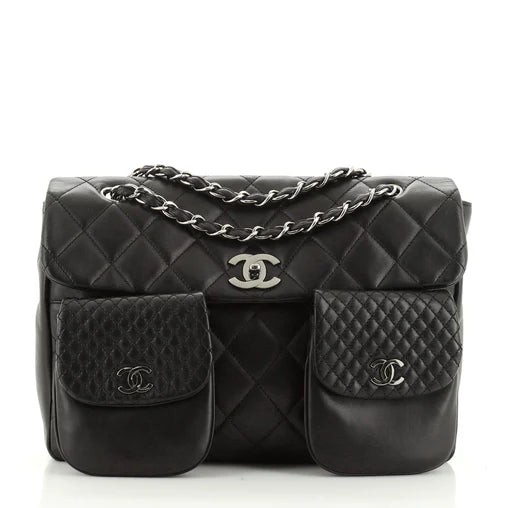 Multipocket Chain Flap Bag